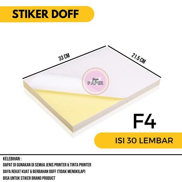 Packen- Kertas Stiker Hvs F4 - 30/ Kertas Stiker / Sticker Hvs Doff