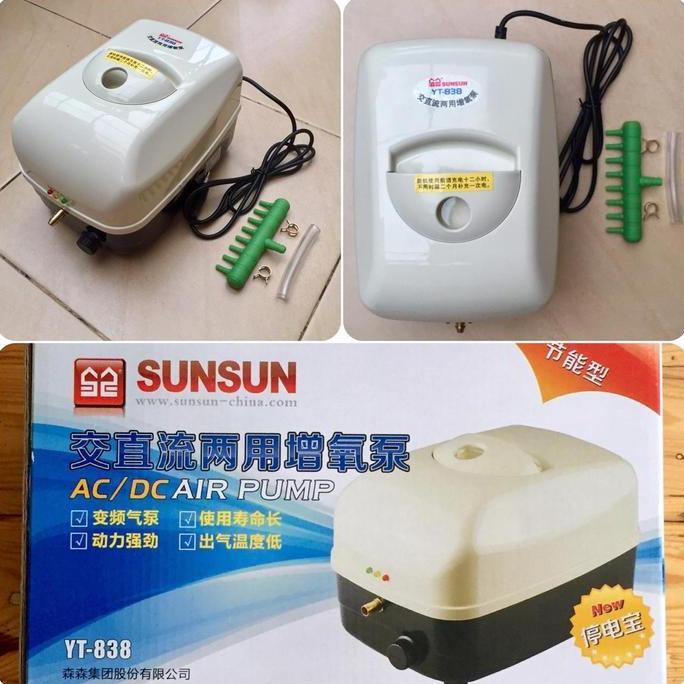 Murah Sunsun Yt-838 Ac-Dc Emergency Air Pump Aerator Kolam Ikan Aquarium
