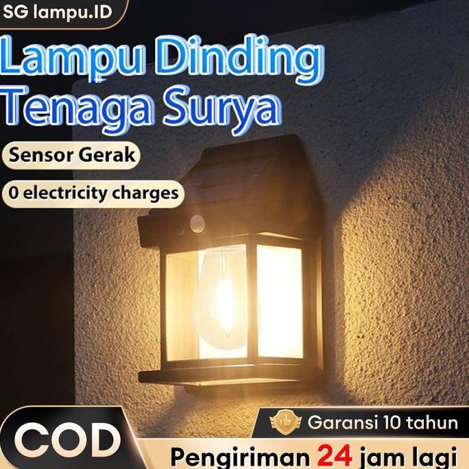 Naikaja- Garansi 10 TahunLampu Dinding Tenaga Surya Sensor Gerak Tahan Air Lampu Solar Matahari Hias