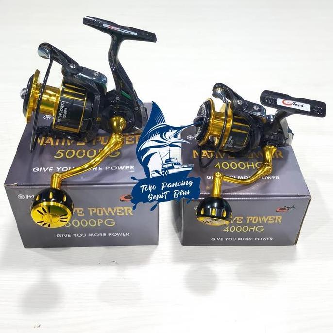 Murah Reel Spinning Gtech Native Power 4000 5000 Power Handle