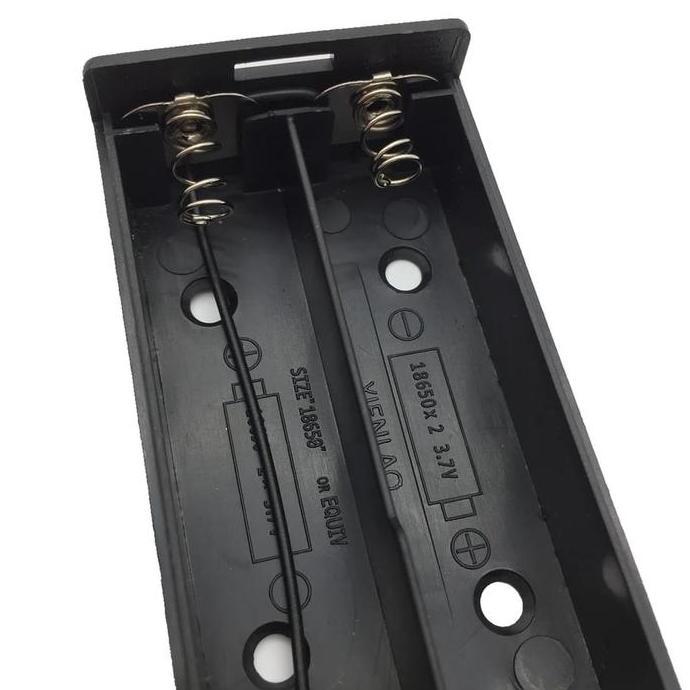 Holder Baterai 2 x 18650 PARALEL + Tutup + Saklar + Kabel