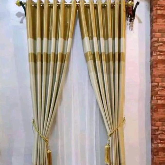 Flmy- Terlaris Gorden Blackout Minimalis Rainbow Hijau 5 Gelombang Tinggi 150Cm Import Kombinasi War