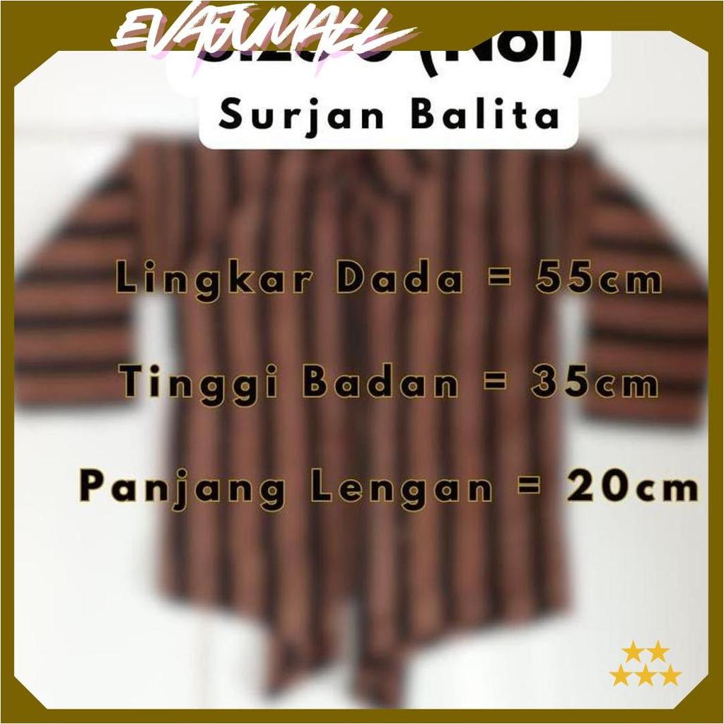 Baju Surjan Kutubaru Kebaya Lurik Balita Coklat Hitam GBM Termurah