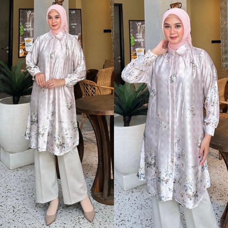 kualitas super haliza tunic [ld110 & ld120] tunik motif print armani silk premium | atasan jumbo wan