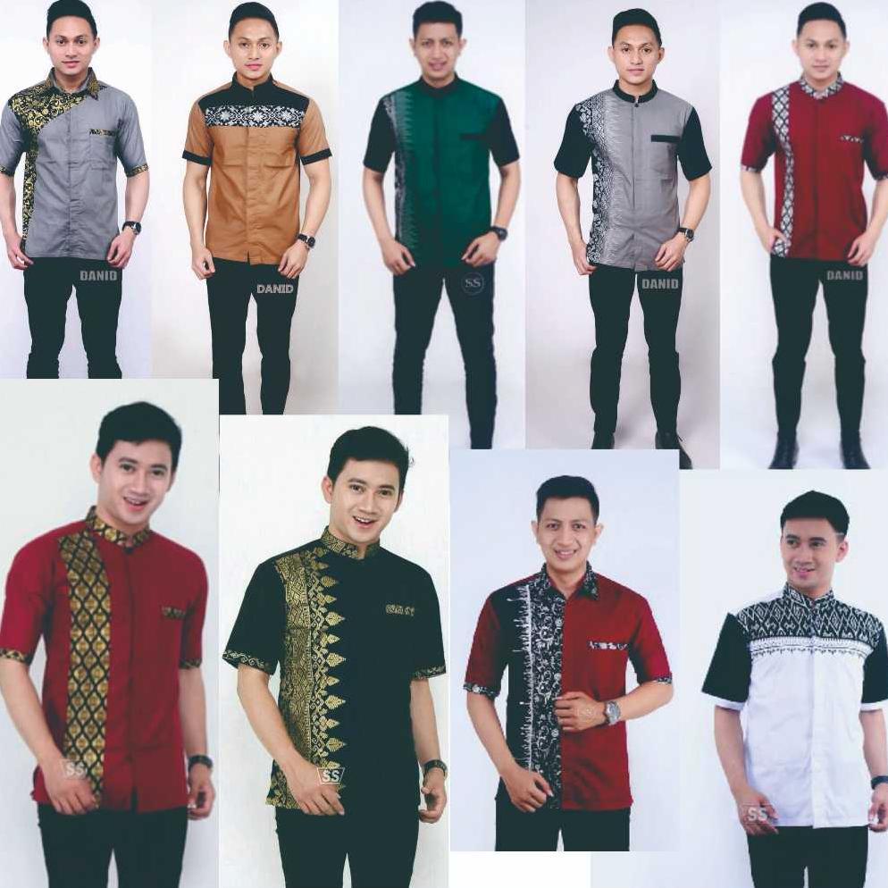 paket hemat murah baju koko panjang bordir acak busana muslim pria santri