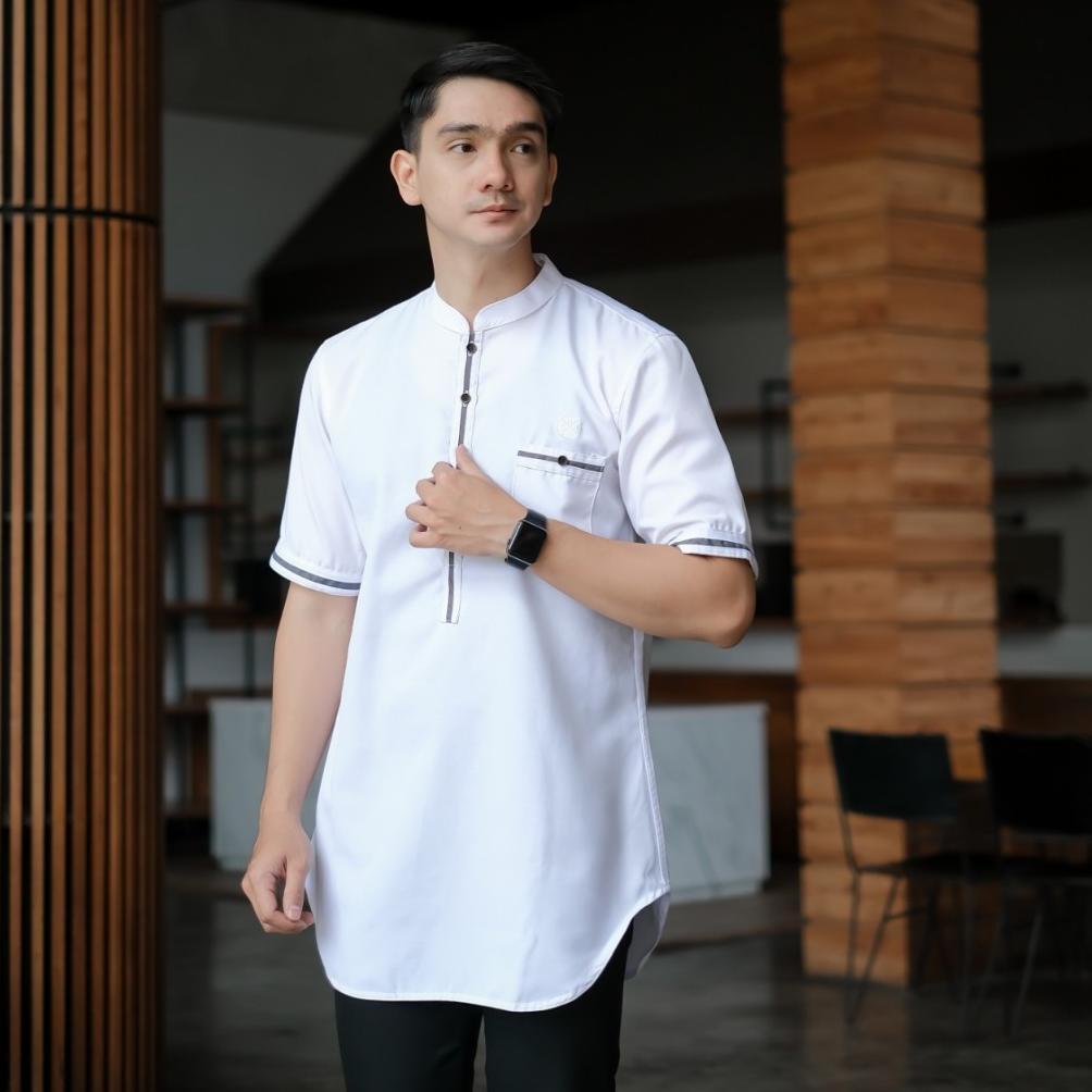 premium baju koko qurta dewasa muslim gamis pria kurta pakistan lengan 3/4