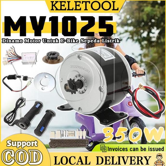 MY1025 Dinamo motor untuk E-bike sepeda listrik 24V 350W DC Motor Sikat Berkecepatan Tinggi Mini GP 