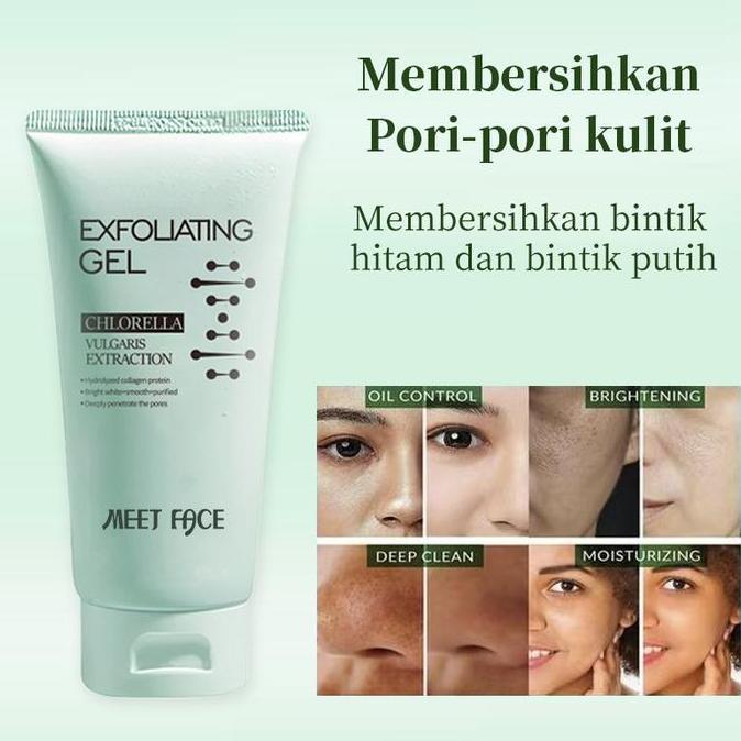 Isi Paket RahasiaMEETFACE Gel Pengelupasan Kulit Ekstrak Herba 50g - Scrub Wajah & Badan Anti Komedo