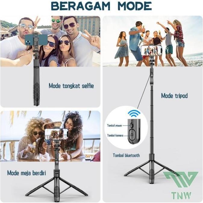 Tripod Tongsis TNW L16/L18 Selfie Stick Bluetooth Remote HP Kamera