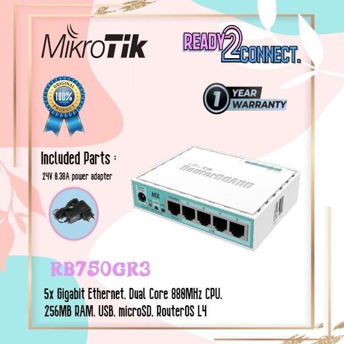 Continued- Mikrotik Rb750Gr3 Mikrotik Router Indoor Gigabit Rb750Gr3 (Hex)
