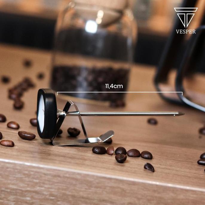 Cucina- Vesper Thermometer Espresso Coffee Milk With Black Rubber / Thermometer Dapur Alat Ukur Suhu