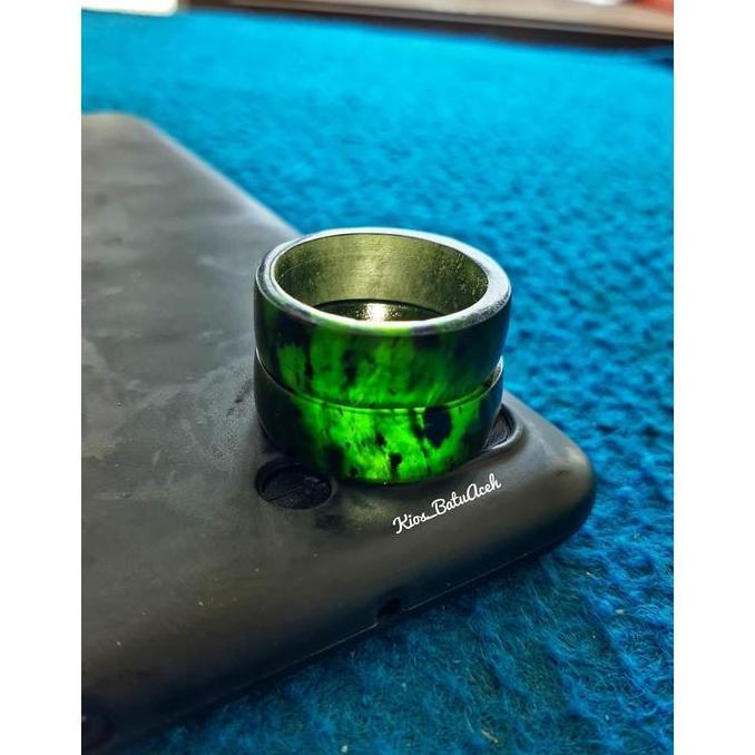 Ring Cincin Black Jade Aceh Full Tembus