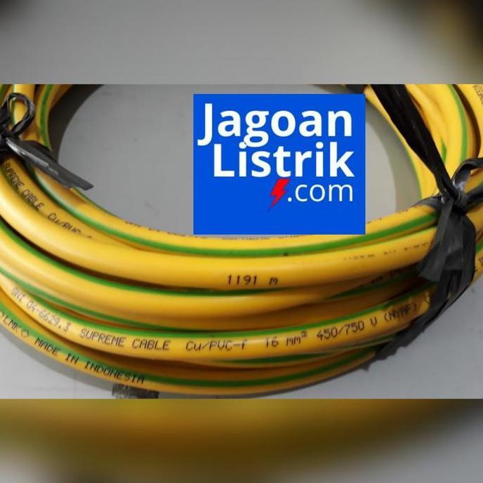 Kabel Listrik Serabut Nyaf 16Mm Supreme Ecer Per Meter Nyaf 16 Mm Kuning Hijau Pvc