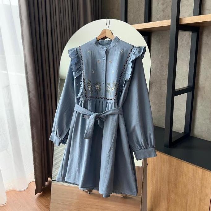 Uprelig- By.Hana 473 | Tunik Rempel Motif Bordir | Free Belt