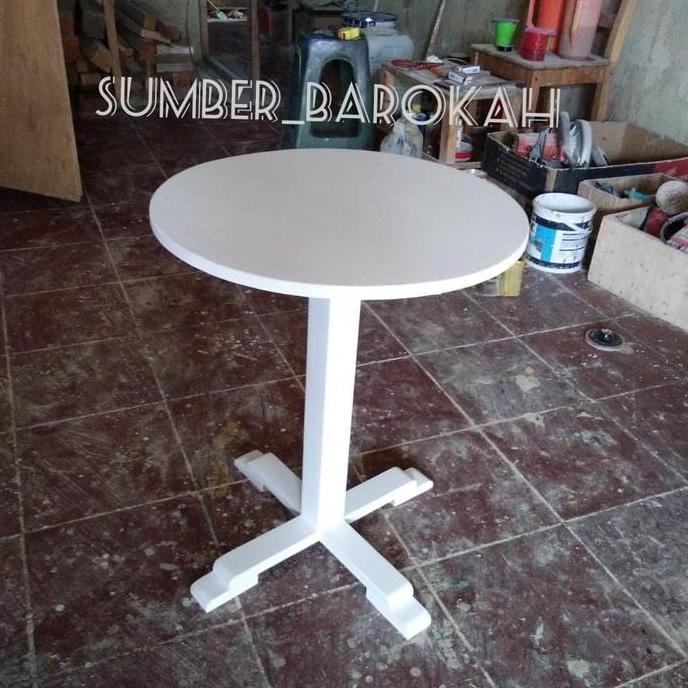 (138).  meja bulat meja cafe dll kayu jati belanda