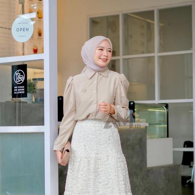 Am.Indesn Hyeri Shirt Top Cotton Madonna Atasan Wanita Fashion Hijab Muslim