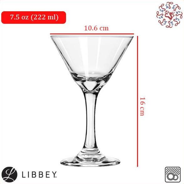 Taberu- Libbey Martini Cocktail Glass / Gelas Koktail Kaki 222 Ml #3733