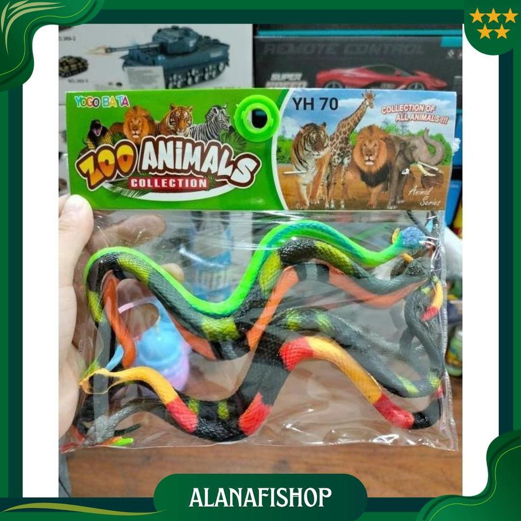 oc toys Mainan Ular Karet Kecil isi 6 ular ularan karet - Mainan Miniatur Figure Binatang Reptil AT 