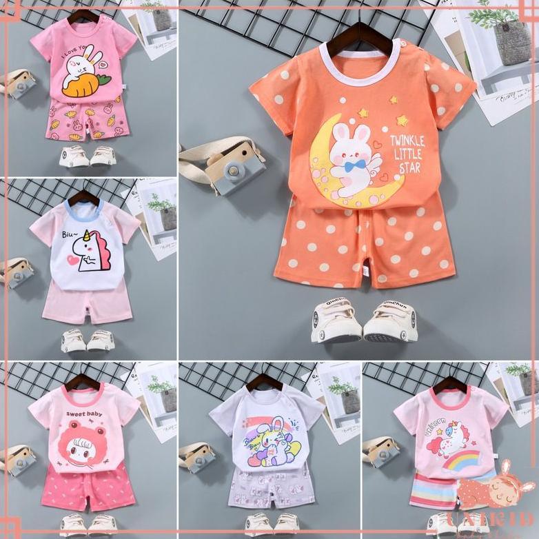 Unik Unikid Baju Anak Perempuan 1Set Baju Bayi Perempuan Stelan Bayi Import Setelan Anak Bayi Motif 