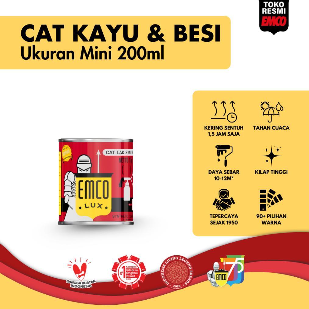 Emco Lux Cat Kayu & Besi Gloss Finish - Kaleng Mini 200ml