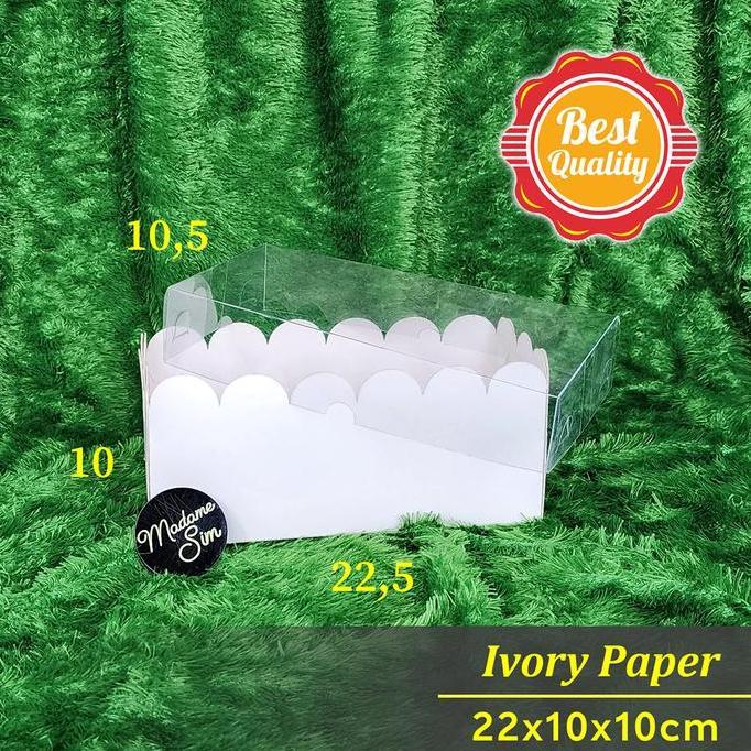 BOX MIKA PUTIH - DOS KUE KERING LAMINASI - KOTAK DESSERT 22x10x10