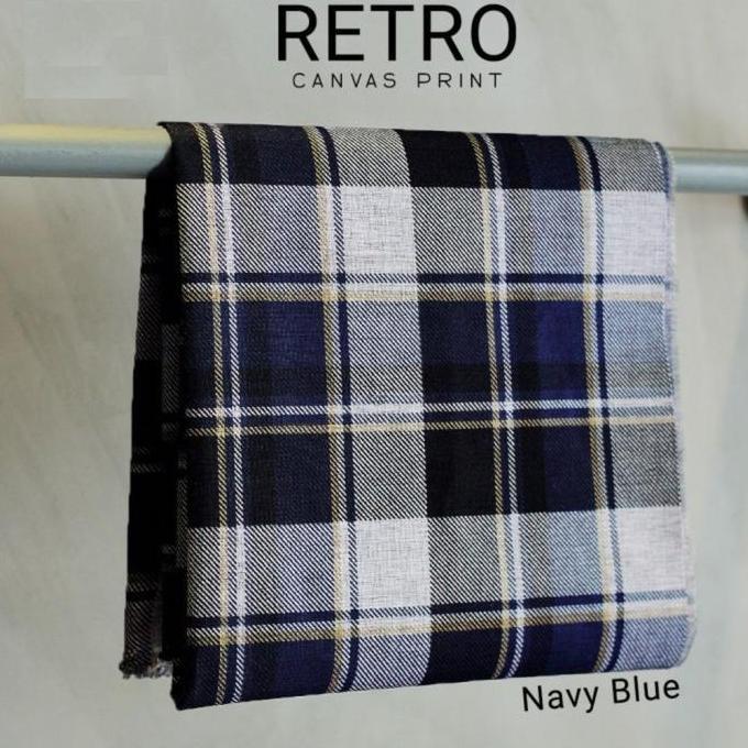 Kain Kanvas Motif American Classic Kotak Retro (Bantal Sofa Jok Kursi)