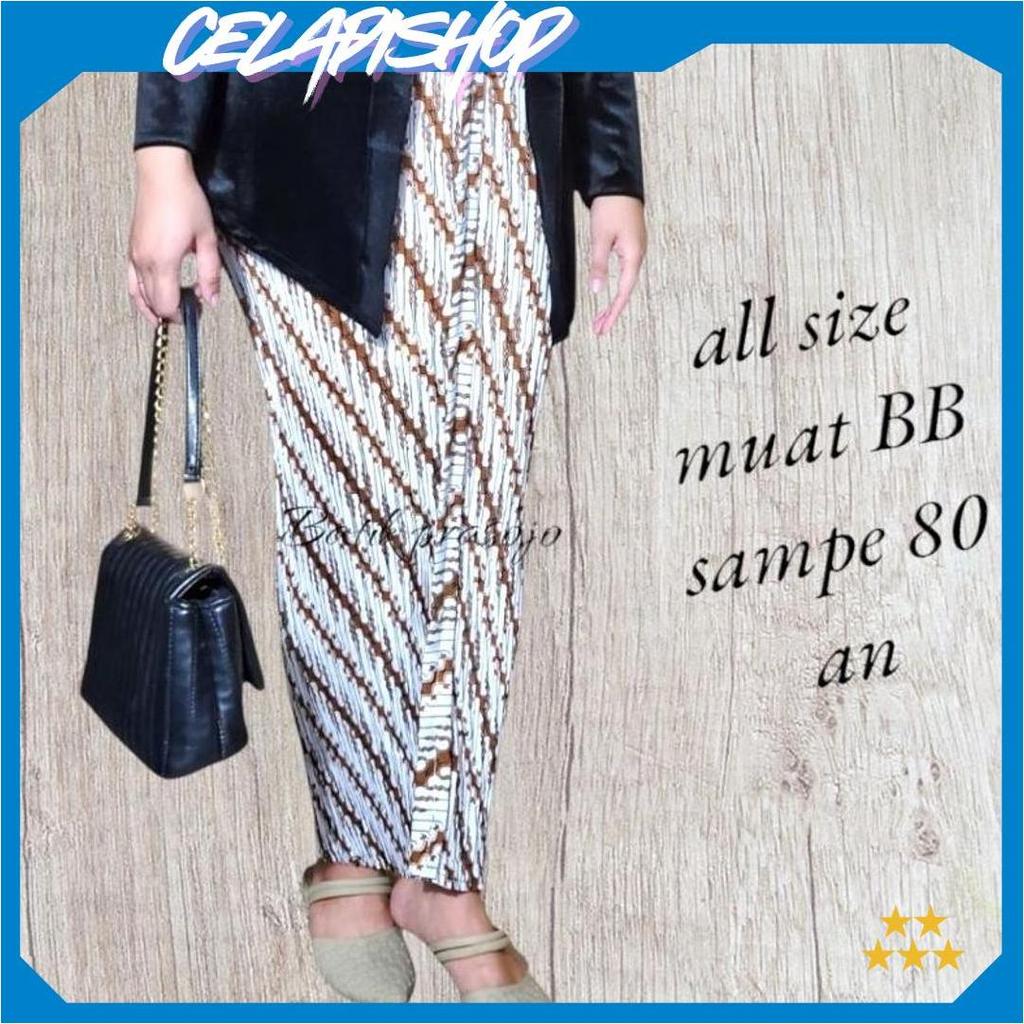 Rok plisket Batik Coklat putih / Rok Kondangan/Rok wisuda BP Cod