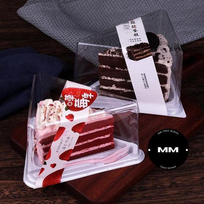 10pcs tray mika segitiga Premium tray mika mini dus box kue potong