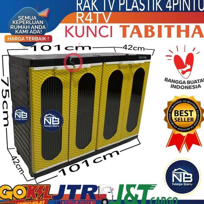 Rak Tv Plastik 4 Pintu Lemari TV PLastik Lemari Buffet Tabitha R4TV