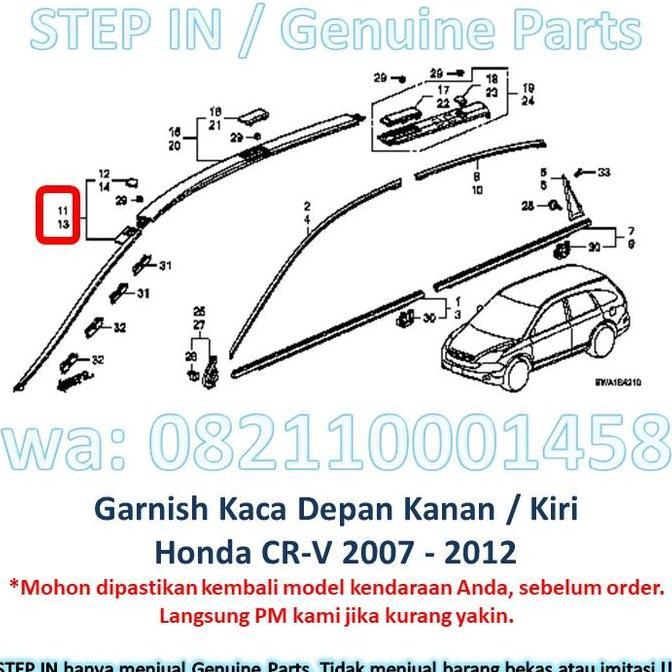 Ready Tiang Kaca DEPAN Garnish Honda CRV CR-V 2007 2008 2009 Side Molding