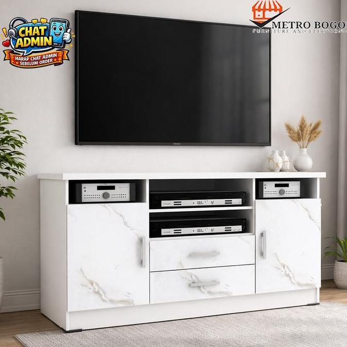 Rak TV Minimalis ROMARO RTV 0809 Meja TV Kayu Buffet TV Ruang Tamu