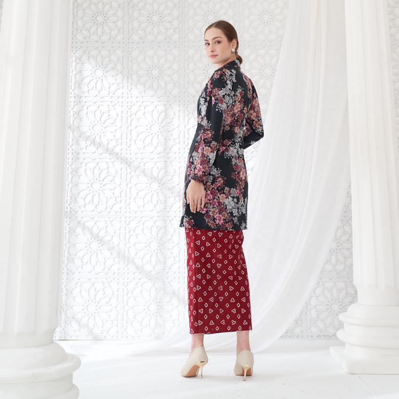 TERLARIS Kebaya Kutubaru Tunik Floral /Kutubaru Modern Hitam/Kebaya Jumputan Solo /Baju Wisuda/ Baju
