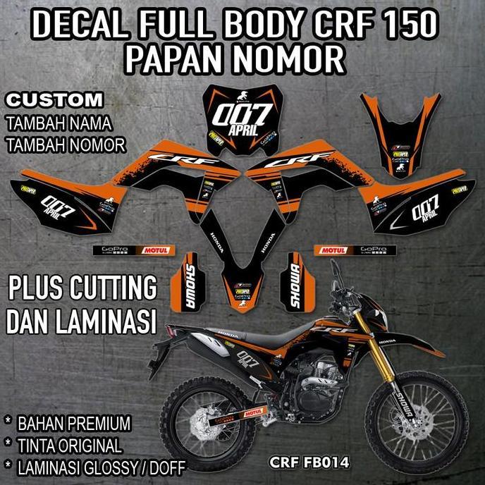 Decal Full Body CRF 150 Papan Nomor