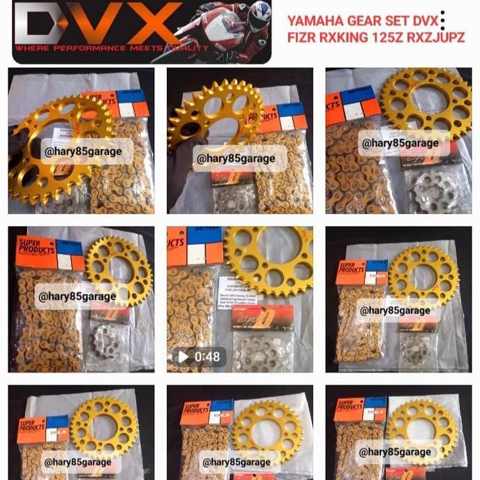 GEAR GIR SET DVX DURALUMIN YAMAHA FIZR RXKING 125Z JUPZ RXZ 7075-T6 ORIGINAL
