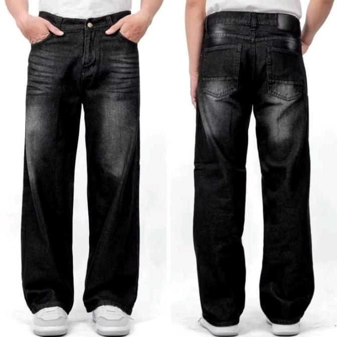 celana panjang baggy pants cowok celana jeans panjang pria celana baggy pants Korean Denim Basic Nya