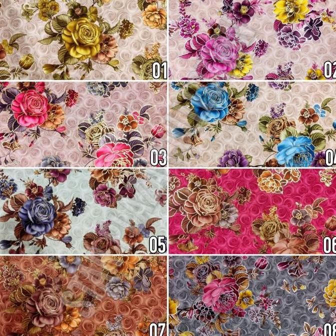 Kain Beludru Tebal Meubel Sofa / Kursi Motif Bunga Kembang - Riyan