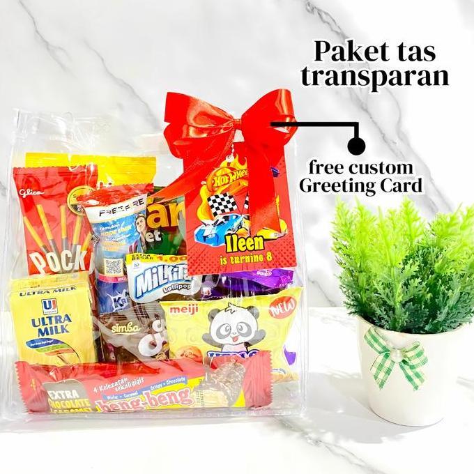 Termurah Paket Snack Tas Transparan Ulangtahun Anak Murah/ Hampers Ulang Tahun