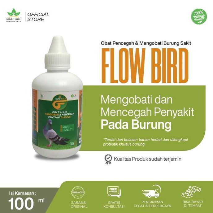 Obat Jamu Herbal Mencegah dan Mengobati penyakit Burung Merpati Perkutut Kicau Hias  Flow Bird 100ml