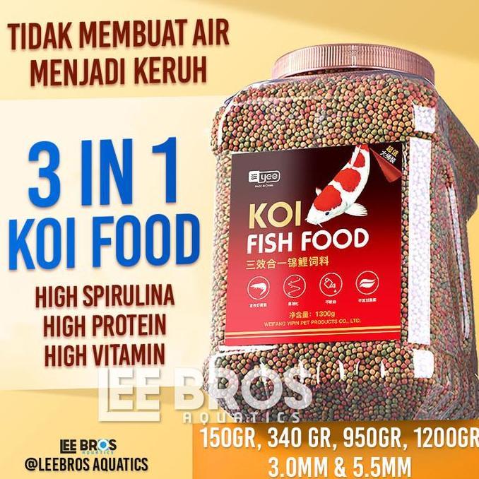 NEW PAKAN IKAN KOI PREMIUM / PELET IKAN KOI 3 MM SPIRULINA + GROWTH ORI