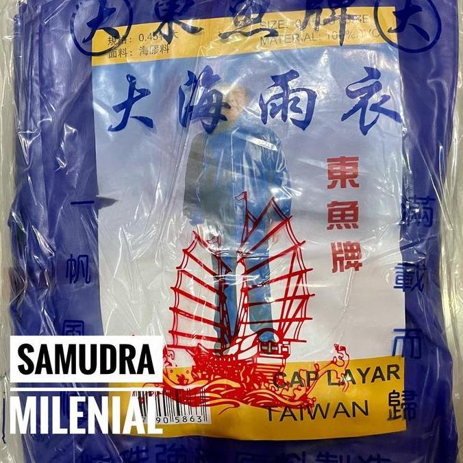 NEW JAS HUJAN MANTEL TEBAL IMPOR TAIWAN NELAYAN CAP KAPAL LAYAR ORI