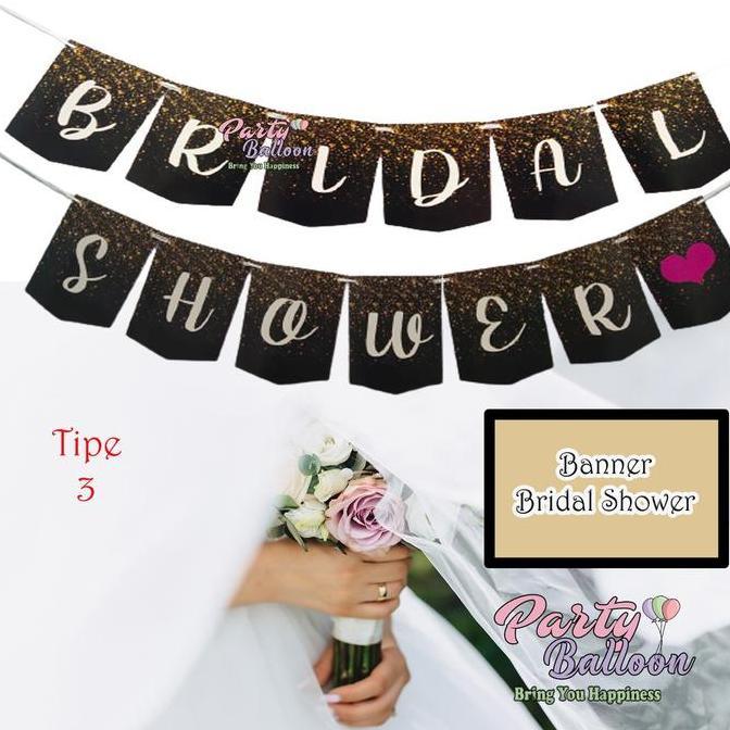 Ready Bridal Shower Bunting Flag | Banner Bridal Shower Tulisan Bridal shower Kertas
