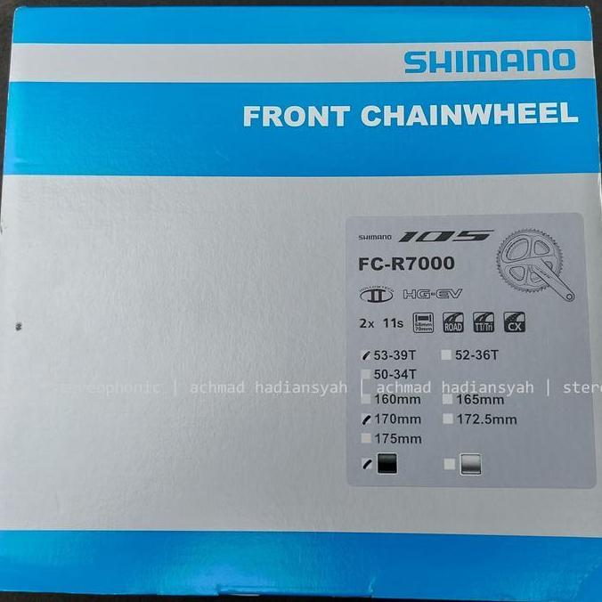 Crank 105 R7000 dual chainring 53-39T SHIMANO 105 FC-R7000 Arm 170mm