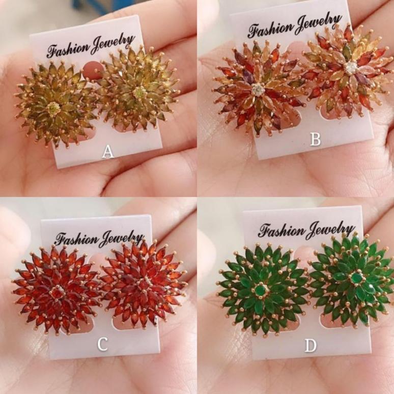 NEW promo anting padi batu giok ready lapis emas 17 warna [terbaik][terlaris]