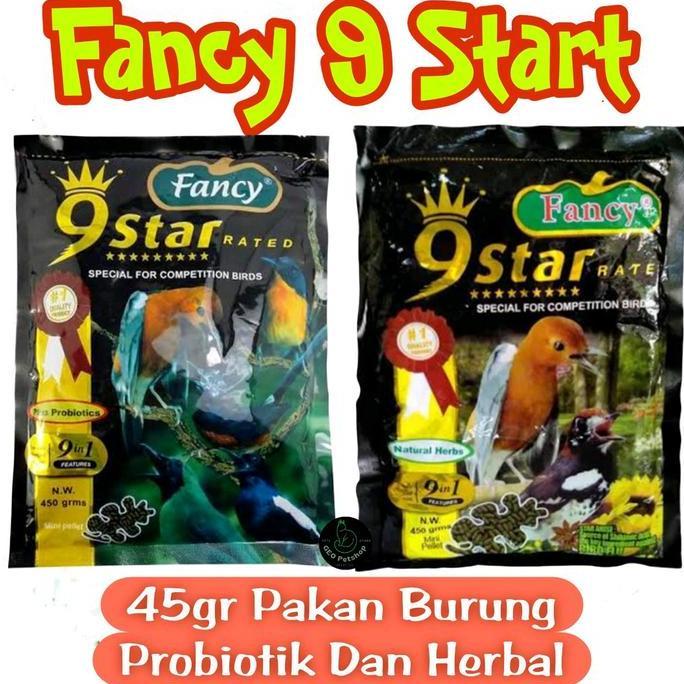 9 in 1 FANCY 9 STAR 450gr HERBAL & PROBIOTICK VOER COKLAT & RUMPUT LAUT ALL VARIAN PAKAN BURUNG MURA