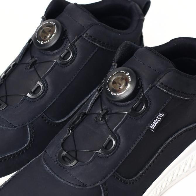 Bradleys Hero TP Sporty Black - Sepatu Kulit Sneakers Casual Pria Tali Putar