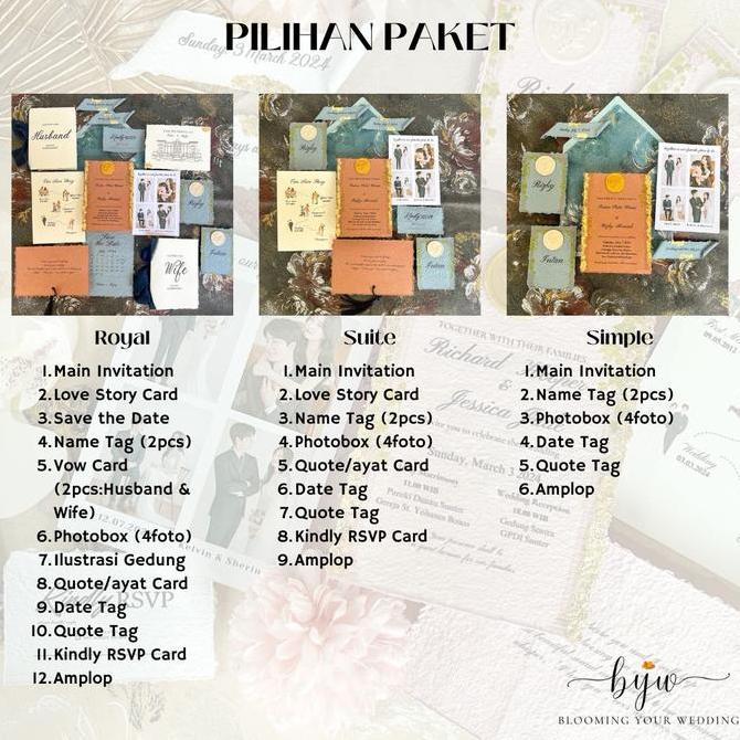 Ready bloomingyourwedding KILAT 1 HARI Wedding Vows / Keepsake Invitation Aesthetic - Undangan Aesth