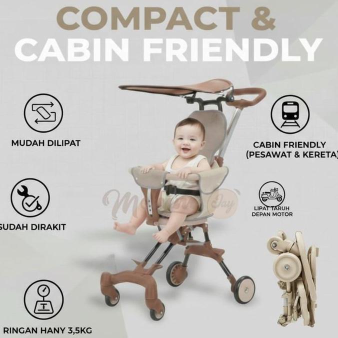 Kereta Dorong Balita Lipat Magic Stroller Baby 2 Way Travel Mommy Jay - Bayi Cabin Kursi Roda untuk 