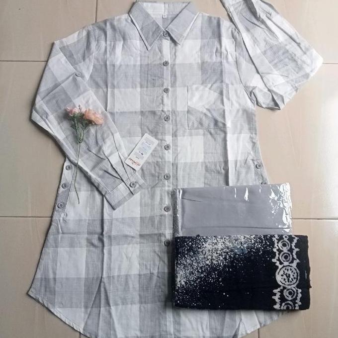 Stelan santri putri tunik al latief/baju/sarung/kerudung