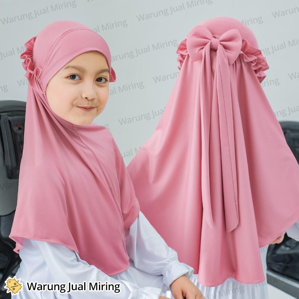 Recommended Hijab Anak Pita Ricis Jilbab Jersey 1-12 Tahun Instan Spandex Premium Pashmina Kerudung 
