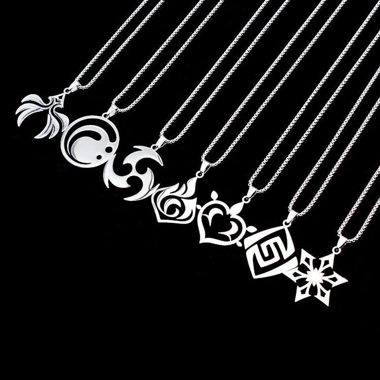 Hemat Liontin Vision Genshin Kalung Rantai Titanium Steel Necklaces